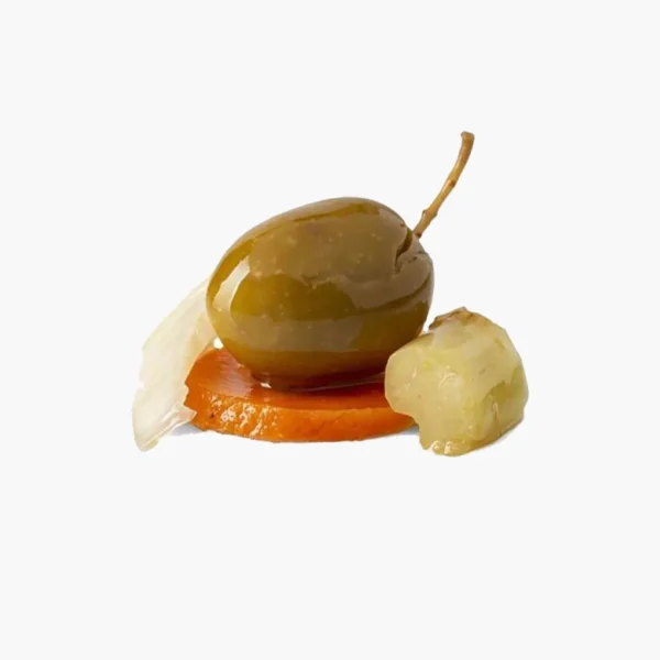 green olives in sicilian artisan giardiniera azienda agricola turuzzo avola